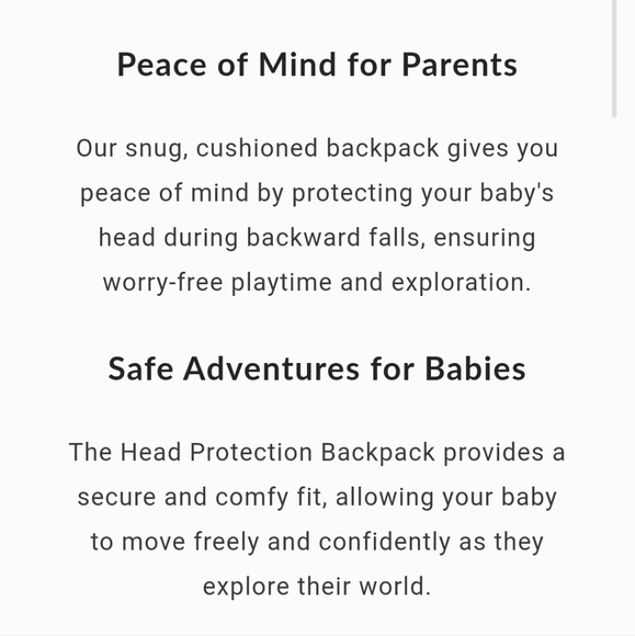 NWOT Astronaut head protection backpack for baby safety one size - Picture 3 of 6